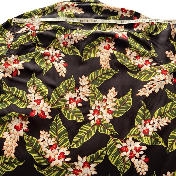 Mens L HAWAIIAN SHIRT original Kalakaua HANA Black Aloha Travel w front Pocket. - Picture 8 of 11